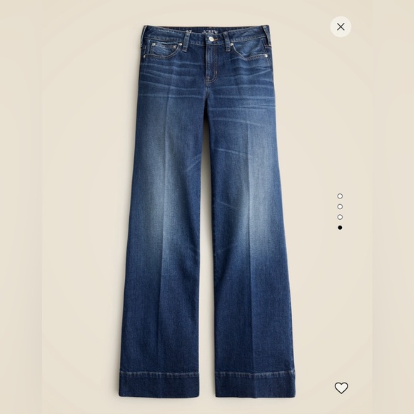 J. Crew Low Rise Denim Trouser Jean - Wide Leg - Size 25 Petite - 25P - Picture 4 of 9